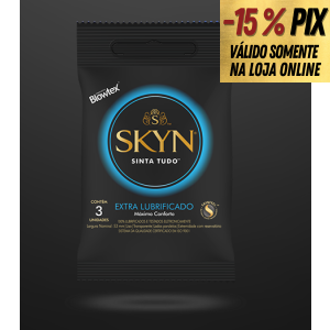 PRESERVATIVO SKYN EXTRA LUBRIFICADO 3 UNIDADES - BLOWTEX 