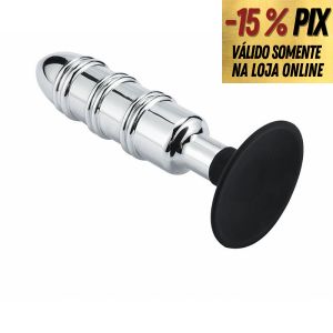 PLUG ANAL EM AÇO COM VENTOSA