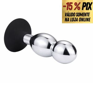 PLUG ANAL EM AÇO ESCALONADO COM VENTOSA