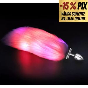 PLUG ANAL RABO DE RAPOSA VERTEBRADO COM LED 