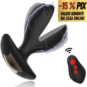 PLUG ANAL ALARGADOR COM VIBRO E FUNÇÃO CHOQUE