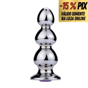 PLUG ANAL ESCALONADO EM AÇO - 17CM X 6CM