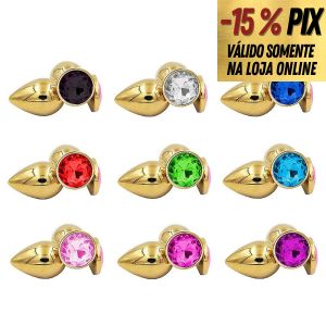 PLUG ANAL DOURADO AÇO REDONDO - TAMANHO P