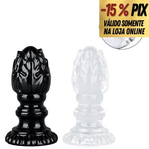 PLUG ANAL EM SILICONE COM TEXTURA - 10,5CM X 4CM