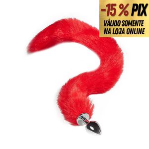 PLUG ANAL RABO DE RAPOSA 81CM - VERMELHO