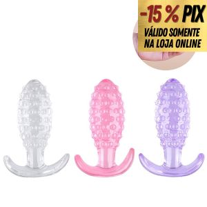 PLUG ANAL SILICONE TEXTURIZADO COM ESFERAS - 10,5CM X 3,5CM