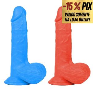 PRÓTESE REALÍSTICA EM CYBERSINK COLORIDO 19CM X 3,9CM - GET LUCKY