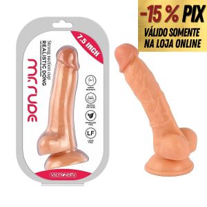 MR. RUDE - PRÓTESE REALÍSTICA COM VENTOSA 19CM X 3,5CM