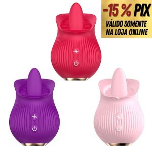 TONGUE - ROSA ESTIMULADORA DE CLITÓRIS COM LÍNGUA