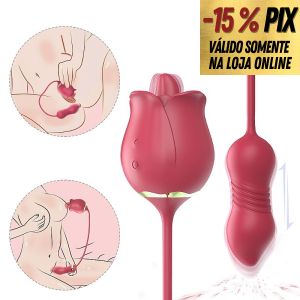 S-HANDE ROSE PRO 7 - VIBRADOR COM LÍNGUA E BULLET VAI E VEM
