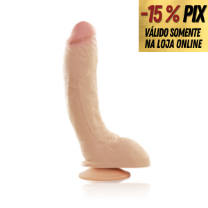 PÊNIS RAMBO COM ESCROTO E VENTOSA 23 X 5 CM - REAL PETER