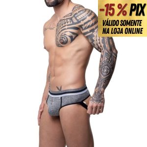 CUECA CINZA FRENTE SLIP ATRAS JOCK - SD