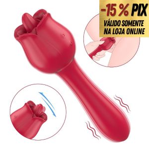 S-HANDE ROSE PRO 6 - VIBRADOR RECARREGÁVEL COM 9 MODOS DE VIBRAÇÕES E LÍNGUA 