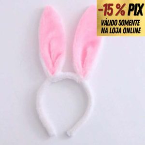 TIARA ORELHA DE COELHO PELÚCIA