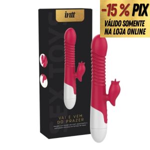 VAI E VEM DO PRAZER - VIBRADOR VAI E VEM COM ESTIMULADOR DE CLITÓRIS E AQUECIMENTO