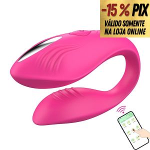 ELA - VIBRADOR DE CASAL DUPLO MOTOR COM CONTROLE POR APP
