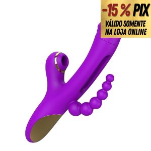 TRINITY - VIBRADOR 3 EM 1: VIBRAÇÃO, PULSAÇÃO E SLAP RECARREGÁVEL