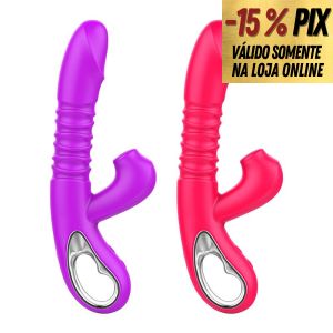 VIBRADOR PARA PONTO G E CLITÓRIS COM VAI E VEM E PULSAÇÃO