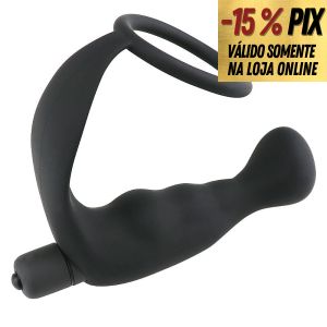 ESTIMULADOR DE PRÓSTATA COM VIBRO A PILHA E ANEL PENIANO