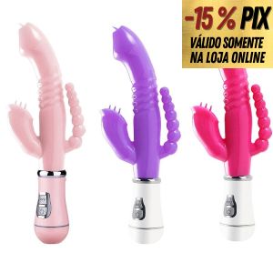 VIBRADOR TRIPLA ESTIMULAÇÃO COM 12 MODOS DE VIBRAÇÕES